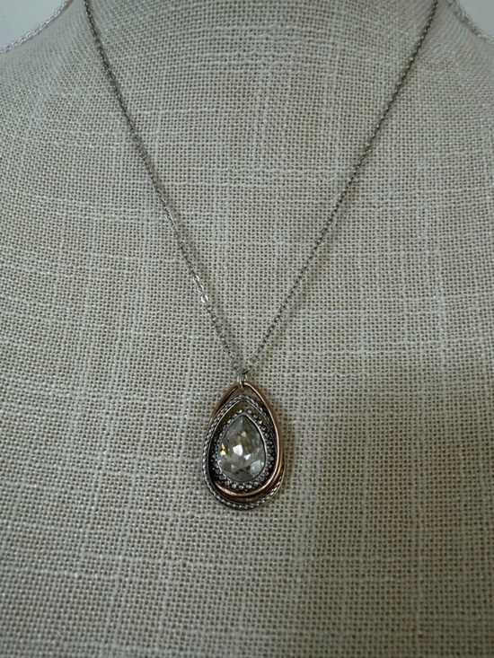 Brighton Jewelry - Authentic Brighton Silver Tone Clear Crystal Neptunes Rings Gem Necklace